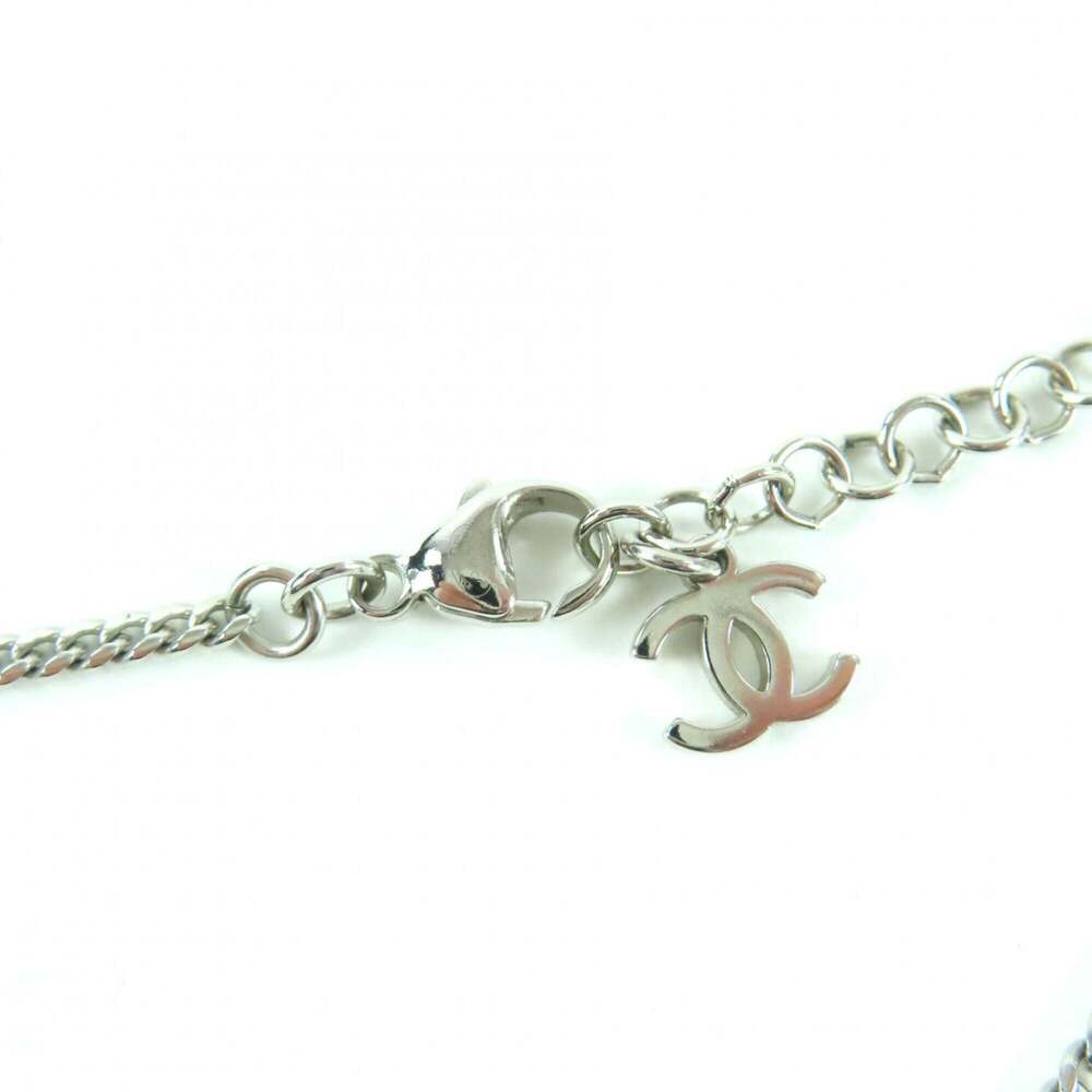 CHANEL Authentic Silver Pearl Logo Necklace - Picture 6 of 7
